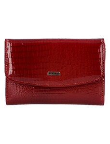 Ellini Praktická dámská kožená peněženka s velkou kapsou na drobné Kartis, červená