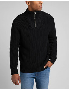 LEE Pánský svetr WRANGLER L83YDE01 HALF ZIP KNIT Black