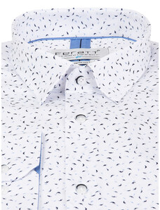 FERATT Pánská košile BIRDS MODERN bílá s modrým vzorem