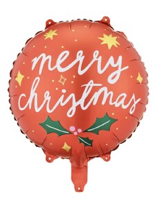 PartyDeco Fóliový balón - Vánoce Merry Christmas 45 cm