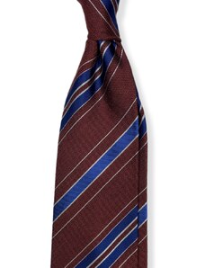 Kolem Krku Tmavě červená hedvábná kravata s proužkem Premium