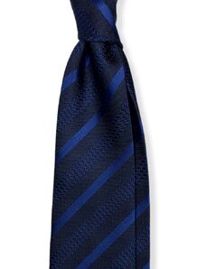 Kolem Krku Modro-černá hedvábná kravata s proužkem Premium