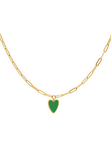 ORNAMENTI Dětský náhrdelník Green Heart gold