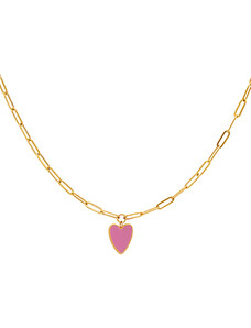 ORNAMENTI Dětský náhrdelník Pink Heart gold