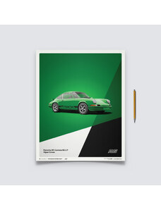 Automobilist Posters | Porsche 911 RS - 1973 - Green, Classic Edition, 40 x 50 cm