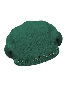 Rabionek Dámský vlněný pletený baret Liana tmavě zelený