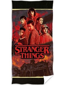 Carbotex Bavlněná osuška Stranger Things - motiv Season 4 - 100% bavlna, froté s gramáží 320 gr./m² - 70 x 140 cm