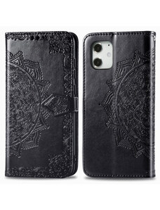 Pouzdro MFashion iPhone 12 Mini - černé - Mandala