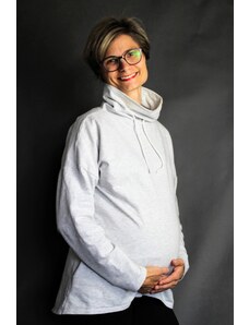 Těhotenská oversize mikina Moly Oriclo šedý melír