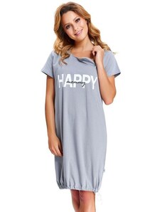 DN Nightwear Mateřská noční košile Happy Mommy šedá zip