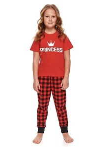 DN Nightwear Dívčí pyžamo Princess II červené