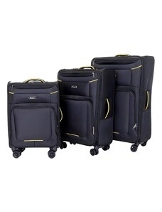 Sada 3 cestovních kufrů T-class 933, černá, TSA zámek, velikosti M, L, XL, 35l, 70l, 95l