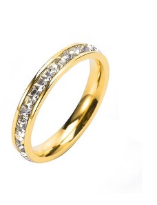 ORNAMENTI Pozlacený prstýnek Luxury Zirconia gold