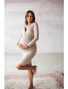 milk & love Těhotenské, kojící šaty Tummy Beige