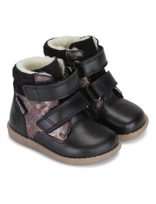 Bundgaard dětské zimní kožené boty zateplené ovčí vlnou - Rabbit Strap BG303069G-910 Galaxy