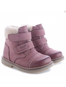 Dětské zimní kožené boty s membránou a ovčí vlnou Emel EV2447C-4 Růžová