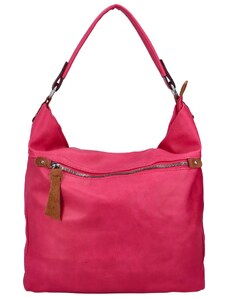 Paolo Bags Příjemná dámská koženková taška většího formátu Veronica, růžová
