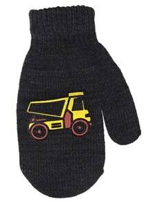 BESNAZZY Dětské úpletové rukavičky náklaďák - antracit