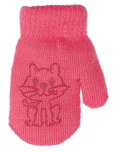 BESNAZZY Kojenecké zimní rukavičky kočička - růžová