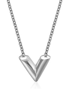 B-TOP Dámský nerezový náhrdelník s přívěskem ve tvaru V