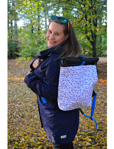 Roll Up batoh z ekokůže Modrotisk I - bílá/modrá