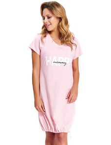 DN Nightwear Mateřská noční košile Happy Mommy růžová zip