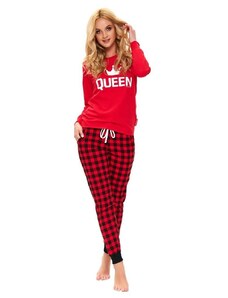DN Nightwear Dámské pyžamo Queen červené dlouhé