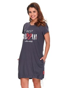 DN Nightwear Kojicí noční košile Best mom 2 grafit