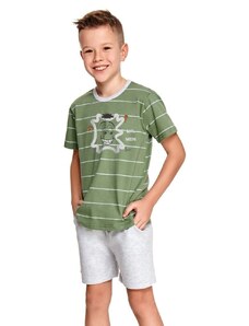 Taro Chlapecké pyžamo Karlík zelené s pruhy