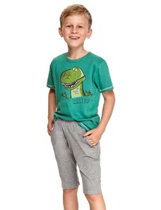 Taro Chlapecké pyžamo Alan tmavě zelené s dinosaurem