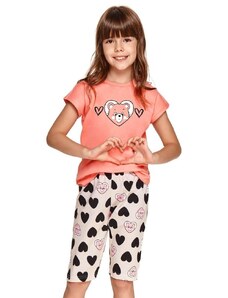 Taro Dívčí pyžamo Amelia růžové srdce