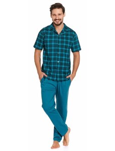 DN Nightwear Pánské pyžamo Luke modré káro