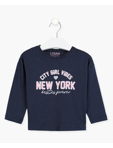 LOSAN Dívčí tričko dlouhý rukáv New York