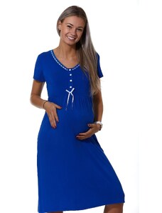 Naspani Královsky modrá kojící a těhotenská košilka 1D1148