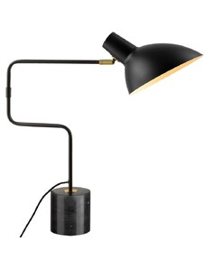 Černá kovová stolní lampa Halo Design Metropole Deluxe