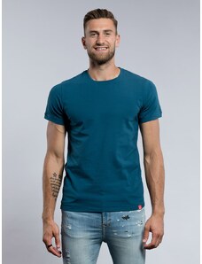 Pánské tričko CityZen Slim Fit s elastanem modrozelené 1593-PEL