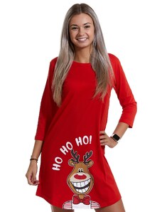 Naspani Červená košilka pro ženy na spaní, Vánoční Sob HO HO HO 1C3064