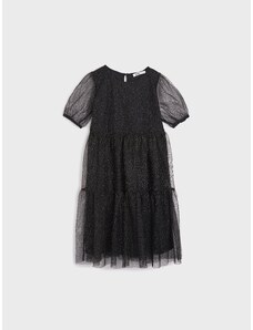 Sinsay - Tylové šaty - černá