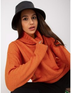 Klasický svetr s rolákem Rue Paris oranžový