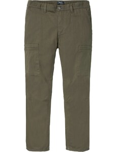 bonprix Strečové termo kalhoty Regular Fit Straight Zelená