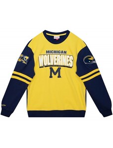 Mitchell & Ness Michigan Wolverines All Over Crew 2.0 / Modrá, Žlutá / 2XL