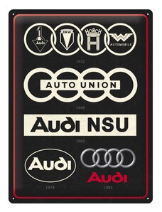 Nostalgic Art Plechová cedule - Audi Logo Evolution 40 x 30 cm
