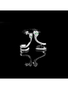 Visací ocelové náušnice Serpentia ve tvaru hada se zirkony | DG Šperky