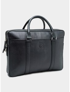 London bag black - Kožená bussines taška černá safiano