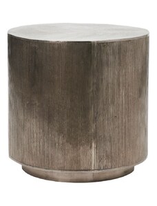 House Doctor Stříbrný hliníkový kulatý odkládací stolek Rota 50 cm