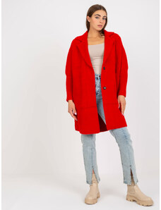 BASIC ČERVENÝ TEDDY COAT EVELINE S KAPSAMI --RED Červená