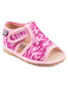 RAK dětské sandálky Bačkůrky maskáč růžový (bleděrůžová)
