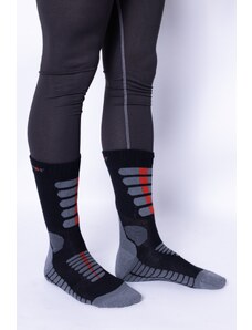 nanosilver Letní trekingové ponožky se stříbrem šedo/červené