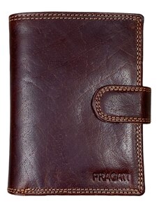 Pánská kožená peněženka s přezkou pragati brown rfid secure
