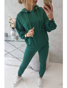 K-Fashion Zelená mikina s kapucí